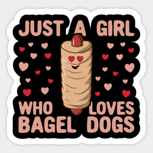 Just a Girl Who Loves Bagel Dogs - Kawaii Bagel Dog Sticker